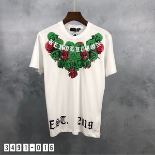 áo thun tay lỡ unisex oversize hoa Hồng chữ cổ Mikenco