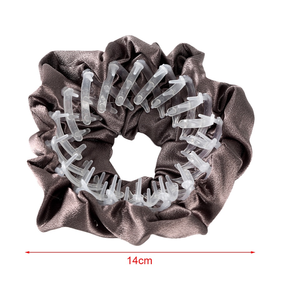 Thun cột kẹp tóc màu trơn bằng satin thời trang cho nữ