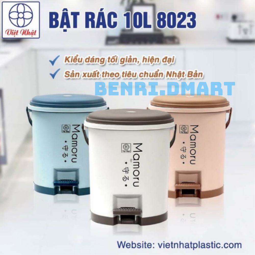 thùng rác đạp chân nhựa cao cấp Việt Nhật BETONAMU kích thước 5L 10L ms-8024