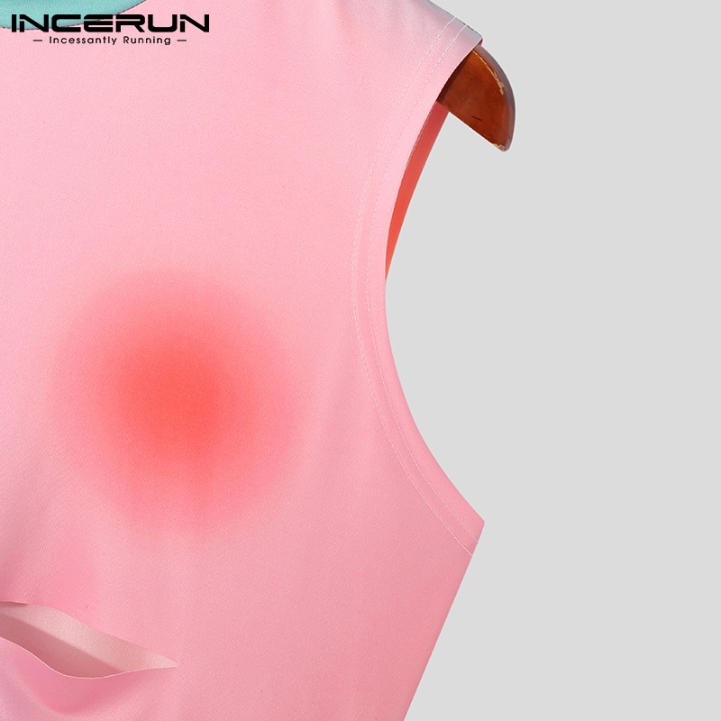 INCERUN Áo Ba Lỗ Thời Trang Hè Nhiều Màu Sắc Dành Cho Nam