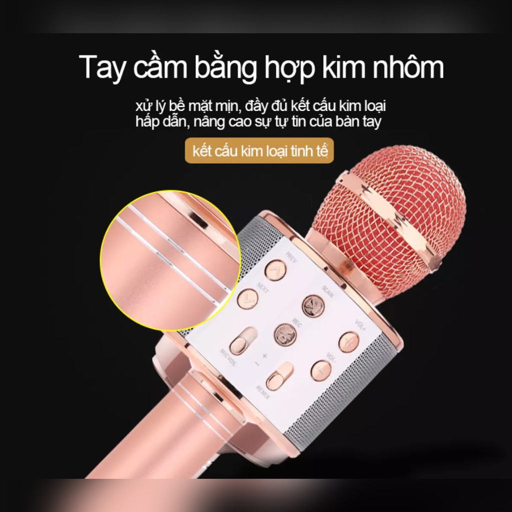 Micro Không Dây Bluetooth Bản Pro Nâng Cấp Âm Thanh Cực Hay Bảo Hành 12 Tháng
