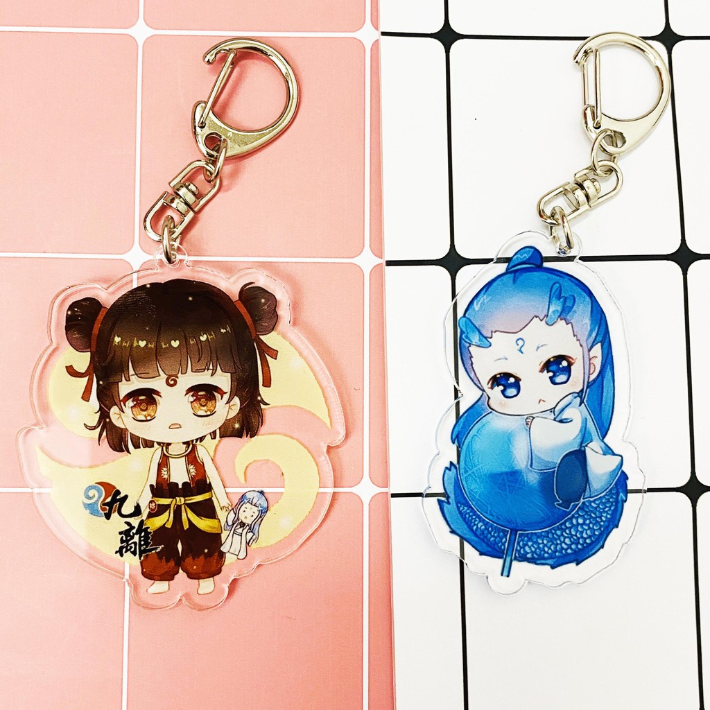 ( Mica trong acrylic ) Móc khóa Na Tra : Ma đồng giáng thế quà tặng xinh xắn dễ thương anime chibi