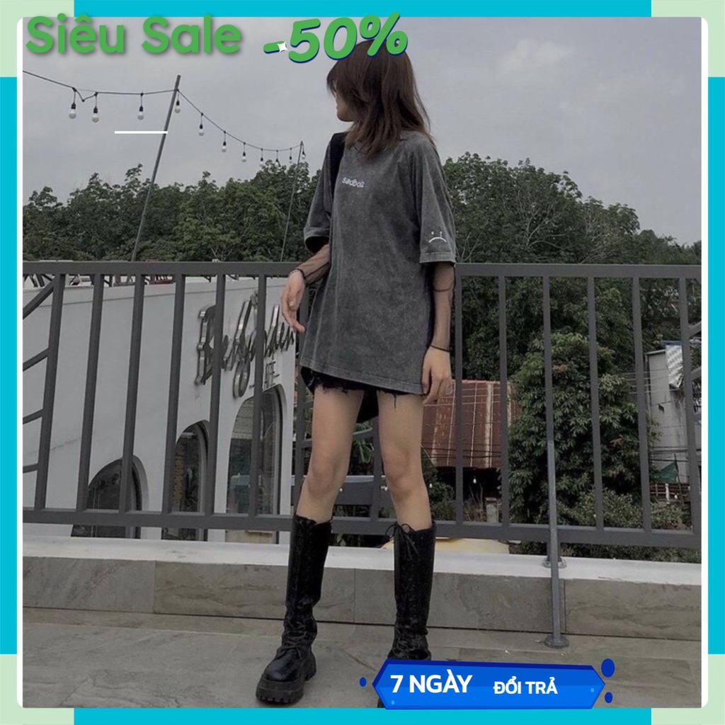 Áo phông form rộng tay lỡ nam nữ Sadboiz áo thun unisex form rộng tay lỡ nữ nam cổ tròn chất đẹp mẫu hot | BigBuy360 - bigbuy360.vn