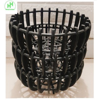 3 Chậu nhựa Giả Bí trồng Lan Fi25 - Màu Đen