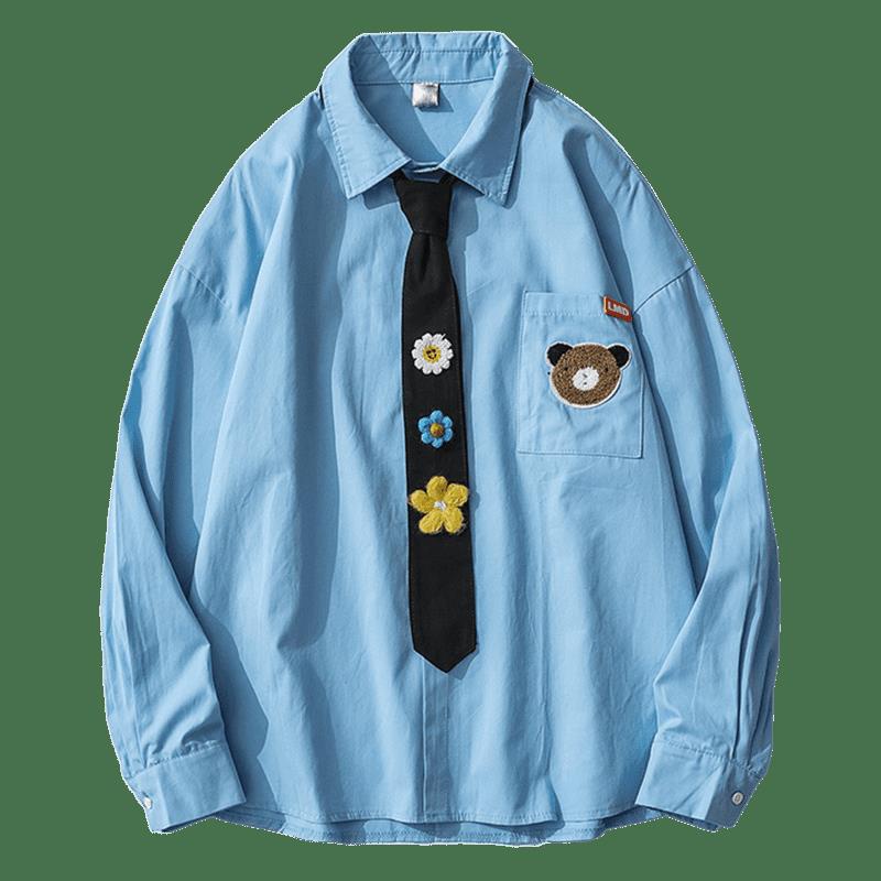 Áo Sơ Mi Tay Dài Phong Cách Nhật Bản Thời Trang Xuân Thu Dành Cho Cặp Đôi