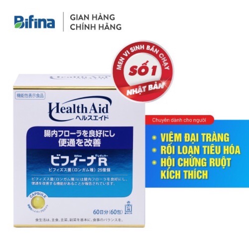 [ Chính Hãng] Men Vi Sinh Bifina Nhật Bản R60 gói - Dành cho người viêm đại tràng, rối loạn tiêu hóa, ruột kích thích