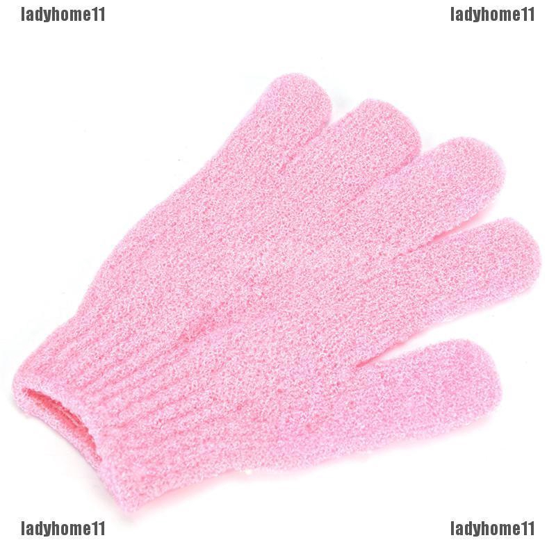 LHE Hea Fa 5 Pair Exfoliating Body Scrub Gloves Shower Bath Mitt Loofah Skin Massage