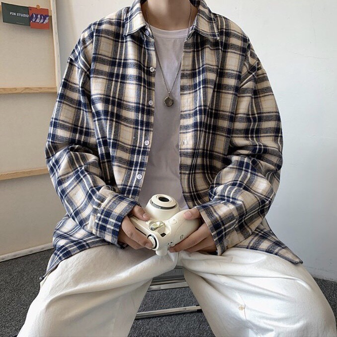 [ Có ảnh thật ] Áo sơ mi unisex form rộng - somi nam nữ sọc SỐ 19 | BigBuy360 - bigbuy360.vn