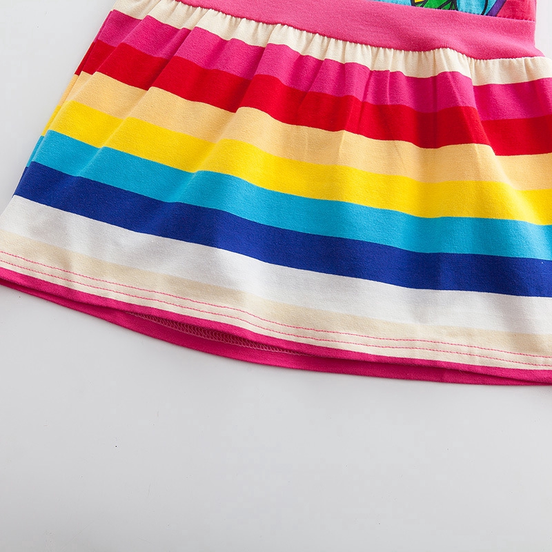 Đầm Luckycandy ngắn tay in hình chú ngựa Pony hoạt hình dễ thương cho bé gái