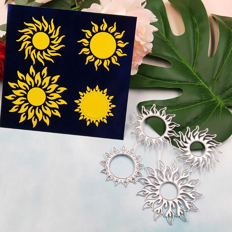 Khuôn cắt kim loại hình mặt trời DIY trang trí lưu bút
