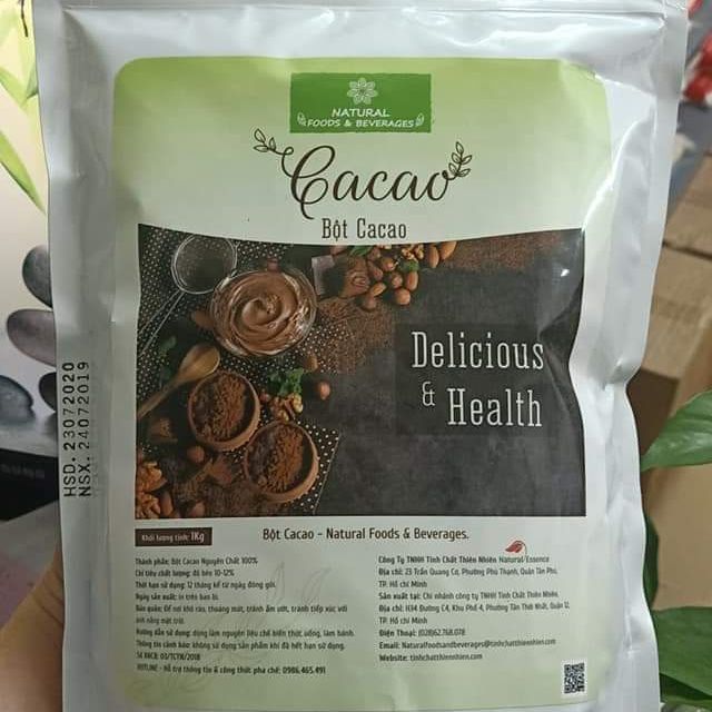 Bột ca cao nguyên chất 1 kg  .