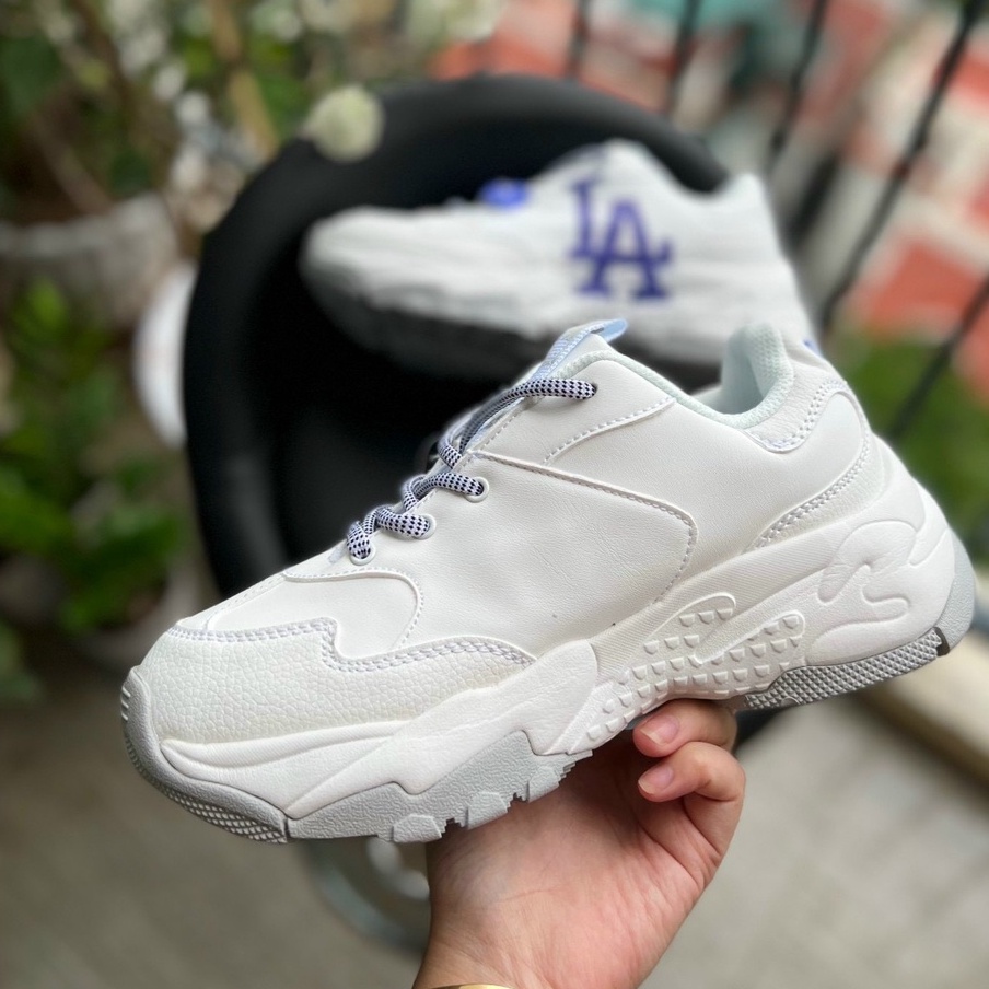 Giày Sneaker MLB Chunky LA  Thể Thao Nam Nữ Da Bò Đế Độn 2 Lớp Cao Cấp Full Size