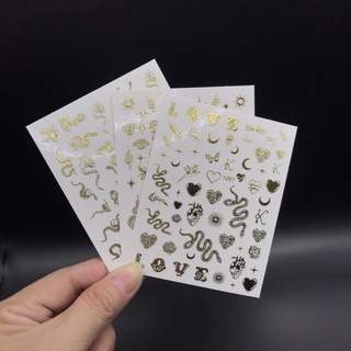 Sticker dán móng nail rắn vàng