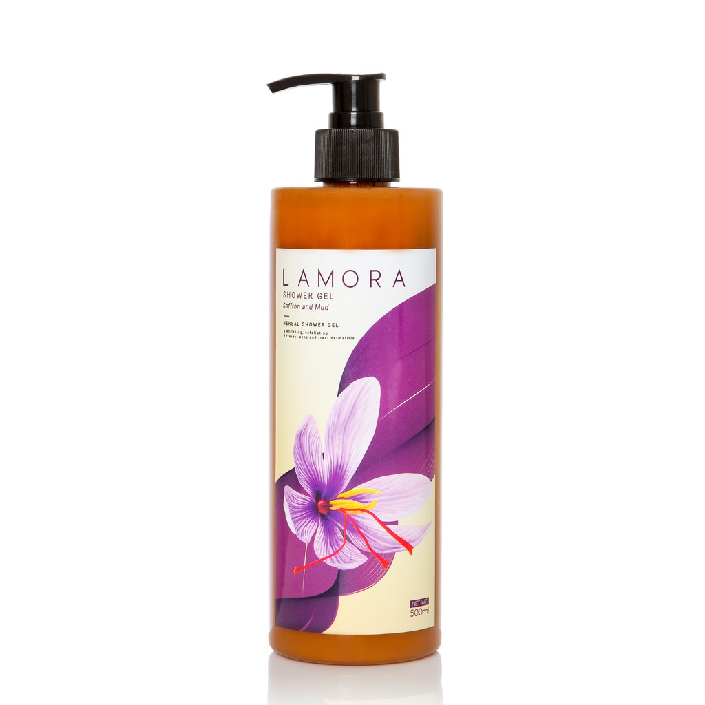 sữa tắm mụn lưng Saffron Lamora 500ml- dạng gel bùn khoáng