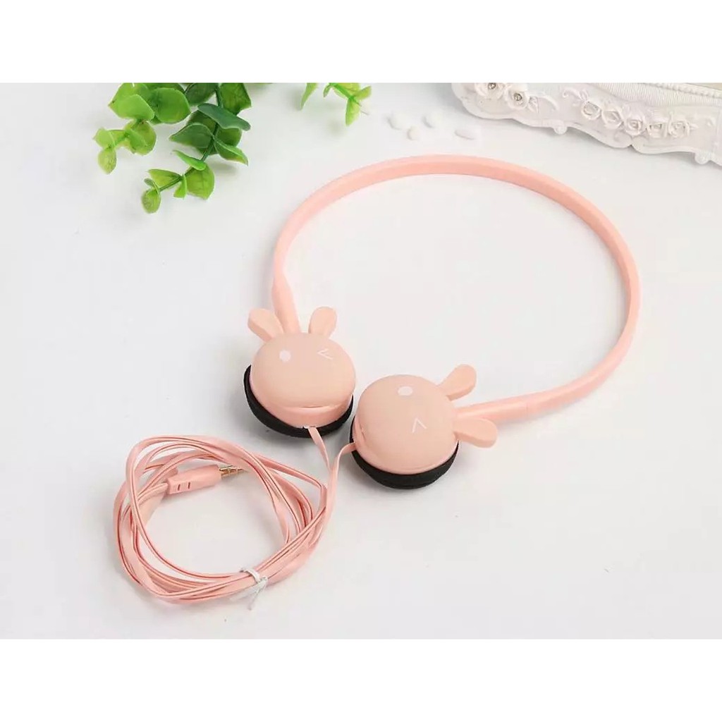 Tai Nghe KN320 Tai Thỏ Chụp Tai Dễ Thương Kèm Mic Jack 3.5mm Có Thể Gập Gọn Màu Pastel Cho Điện Thoại, Máy Tính