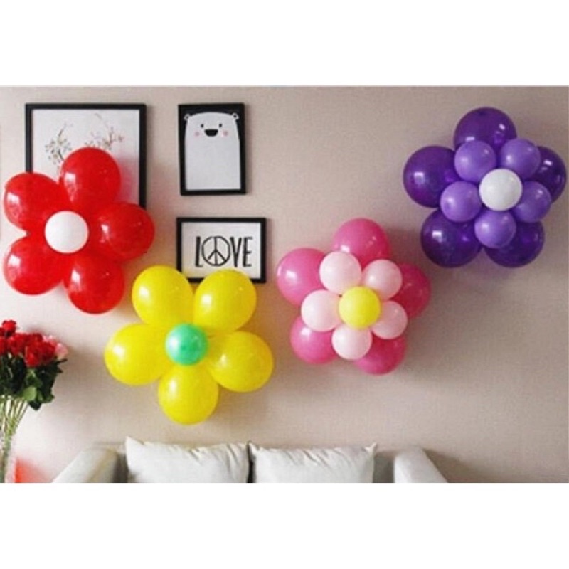 Miếng nhựa kẹp hình hoa 5 cánh bóng bay trang trí sinh nhật