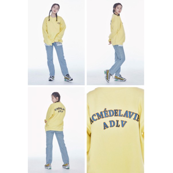 Áo Thun Dài Tay ADLV TOW COLORS EMBROIDERY SWEAT SHIRT LIGHT YELLOW