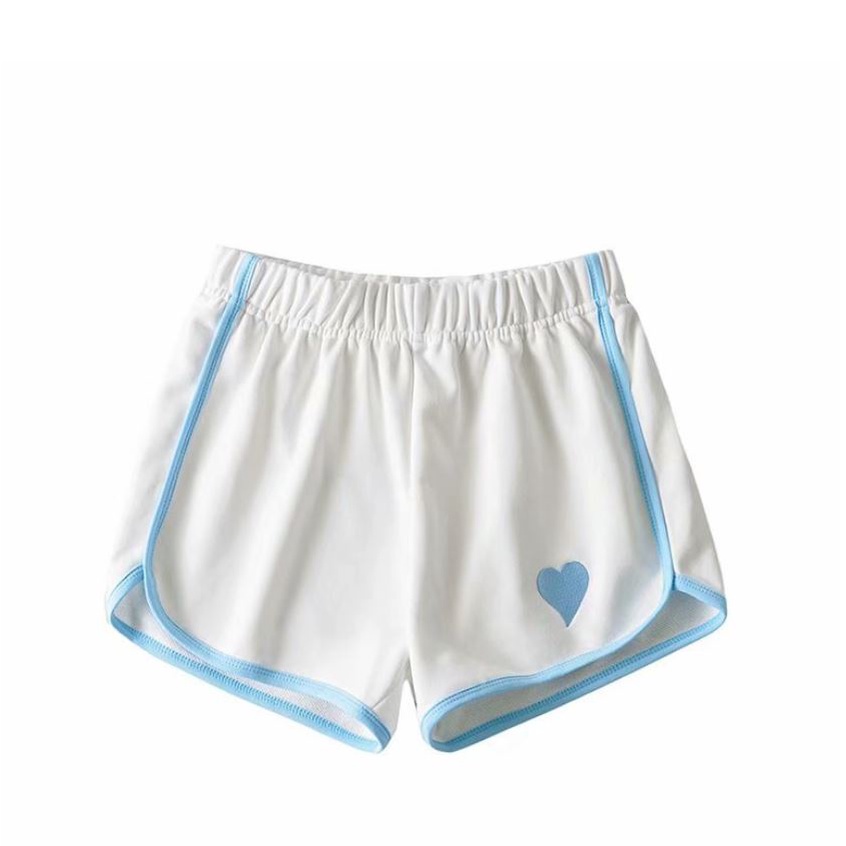 Quần đùi mặc nhà nữ trơn 💖YC Fashion💖 Quần short thun dáng rộng freesize cạp chun thêu trái tim trước siêu mềm mát SP4