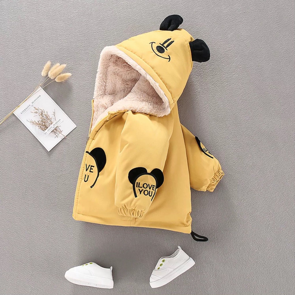 Áo Khoác Cho Bé In Hình Gấu Lót Lông Cực Ấm Cho Bé Từ 10-25Kg - LILA KIDS