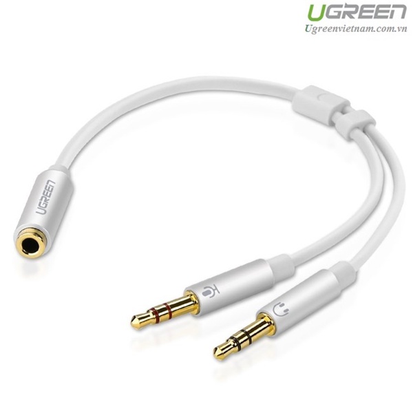 Cáp gộp 2 chân 1 Mic 1 loa ra 1 cổng âm Audio 3.5mm Ugreen 10790 mạ vàng cao cấp - Hàng chính hãng