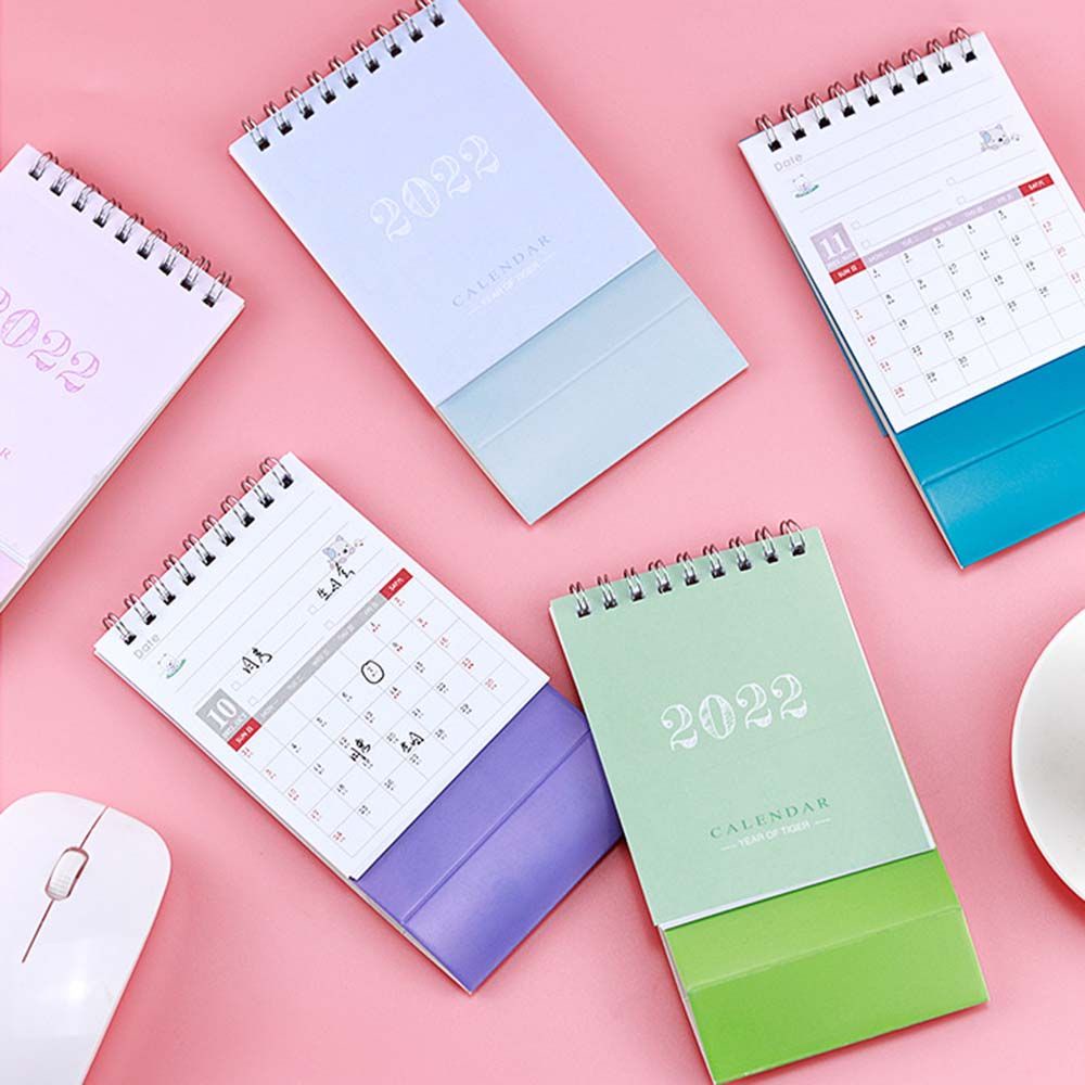 Lịch để bàn 2022 mini màu kẹo dễ thương