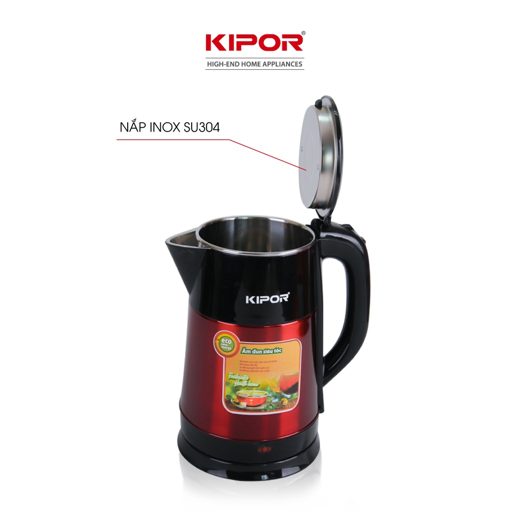 Ấm siêu tốc Kipor KP-A588 dung tích 1.8L tự động tắt thông minh