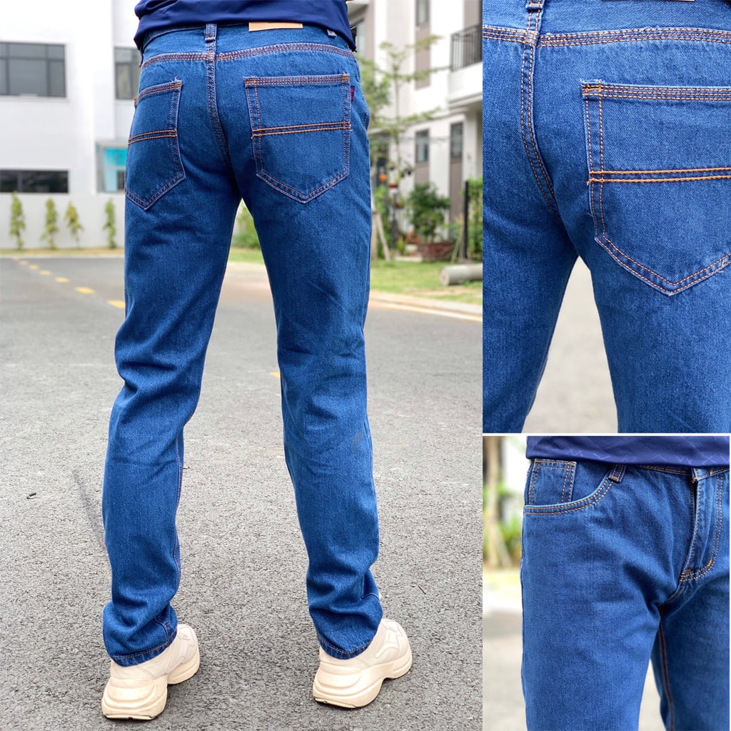 Quần Jean Nam Ống suông 03 màu cơ bản vải jean cotton mềm mịn form chuẩn đẹp-Jean002