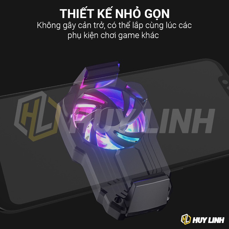 Quạt tản nhiệt cho điện thoai Memo FL05 LED RGB - Pin 700mAh tặng kèm găng tay cảm ứng