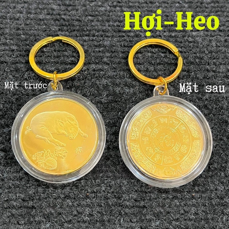 Móc khoá đồng xu in hình 12 con giáp cực đẹp