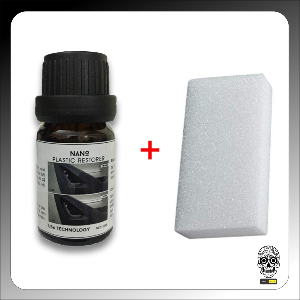 Dung dịch phục hồi nhựa nhám NANO PLASTIC RESTORER 10ml - phục hồi nhựa nhám oto xe máy và các sản phẩm làm từ nhựa