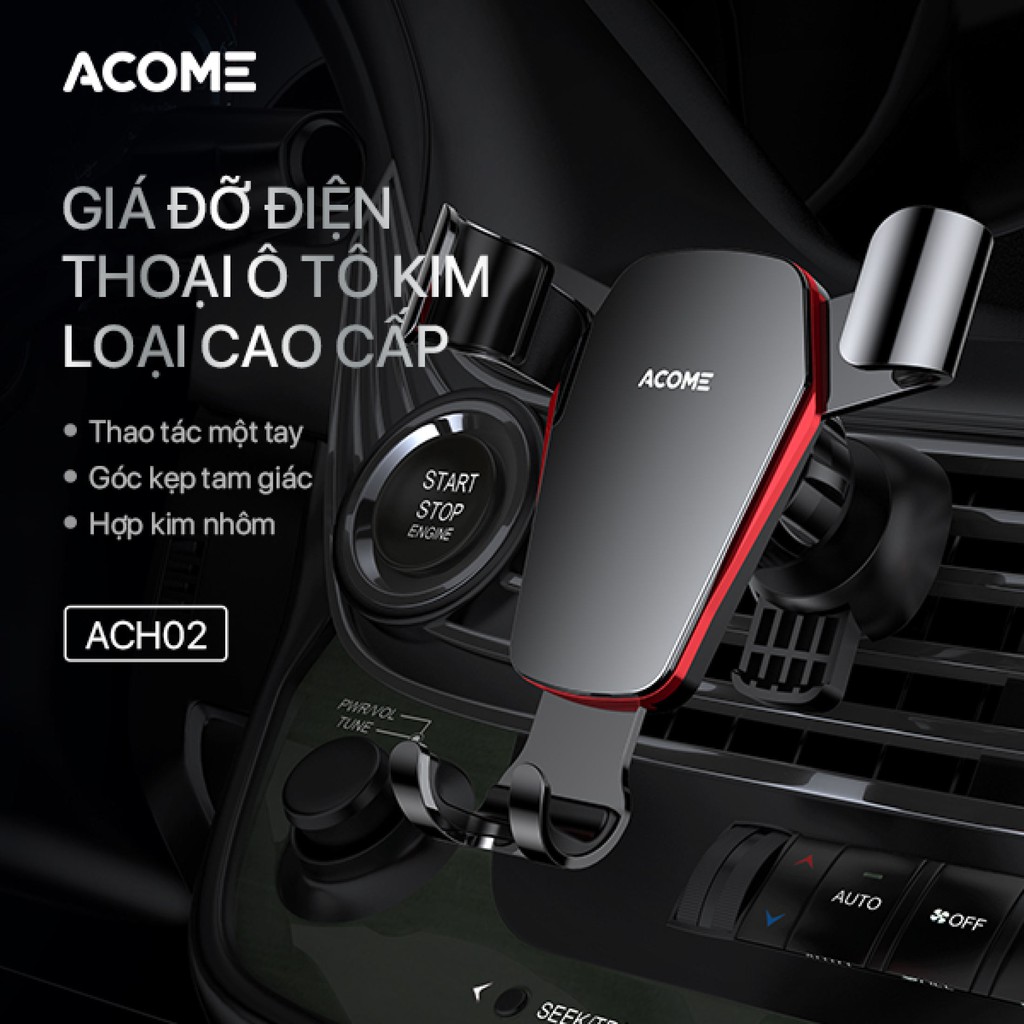 ACOME ACH02 Giá Đỡ Điện Thoại Ô Tô Cao Cấp Nút Xoay 360 Độ Dễ Dàng Điều Chỉnh- Hàng Chính Hãng