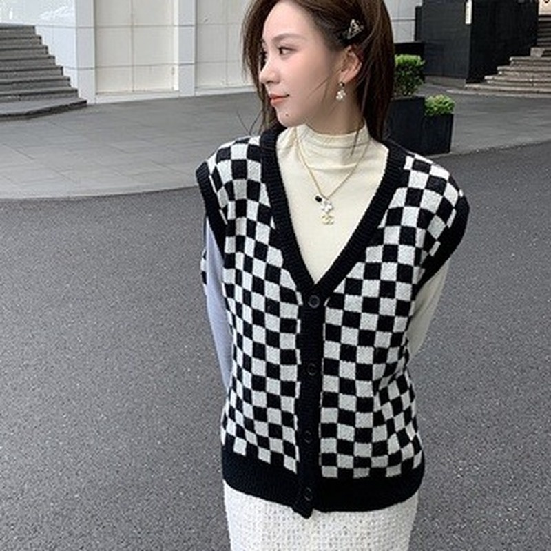 Áo cardigan dệt kim kẻ caro thời trang 211201
 | BigBuy360 - bigbuy360.vn