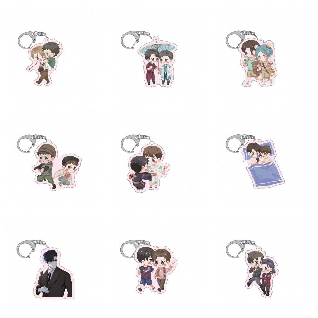 (mica trong acrylic) Móc khóa in hình 188 Nam Đoàn anime chibi xinh xắn dễ thương