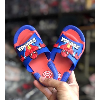 Dép lê trẻ em bé trai siêu nhân người nhện spider man cao su mềm