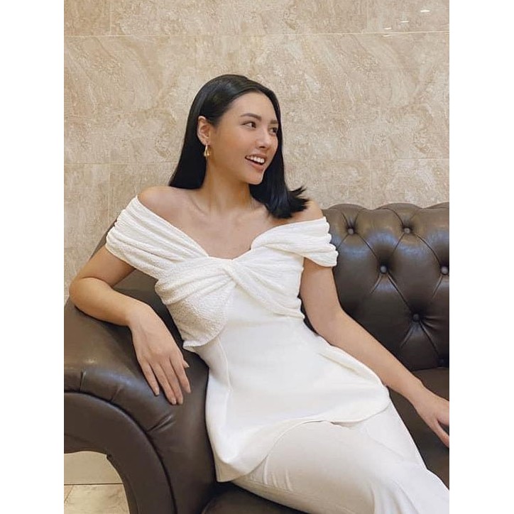 Áo peplum xoắn ngực trễ vai nhiều màu siêu xinh