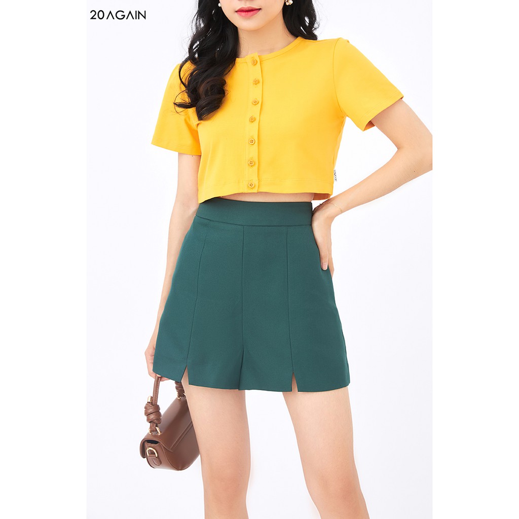 [Mã WABRAG99 giảm 10% đơn 99K] Quần short vải xẻ gấu 20AGAIN SVW0918 | BigBuy360 - bigbuy360.vn