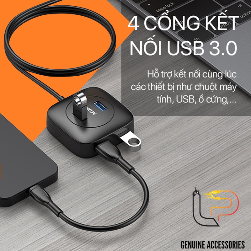 Hub Usb 4 Port 3.0 ACOM - Bộ Chia 4 Cổng USB 3.0 ACOM