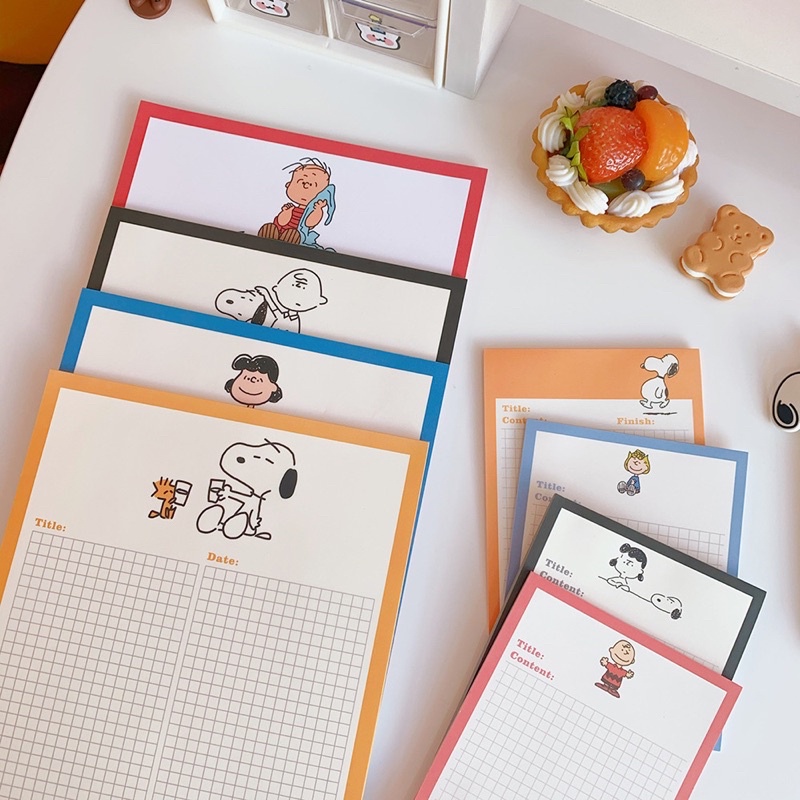 Tập 30 tờ ghi chú B5 Snoopy dễ thương - Giấy note dùng trong văn phòng