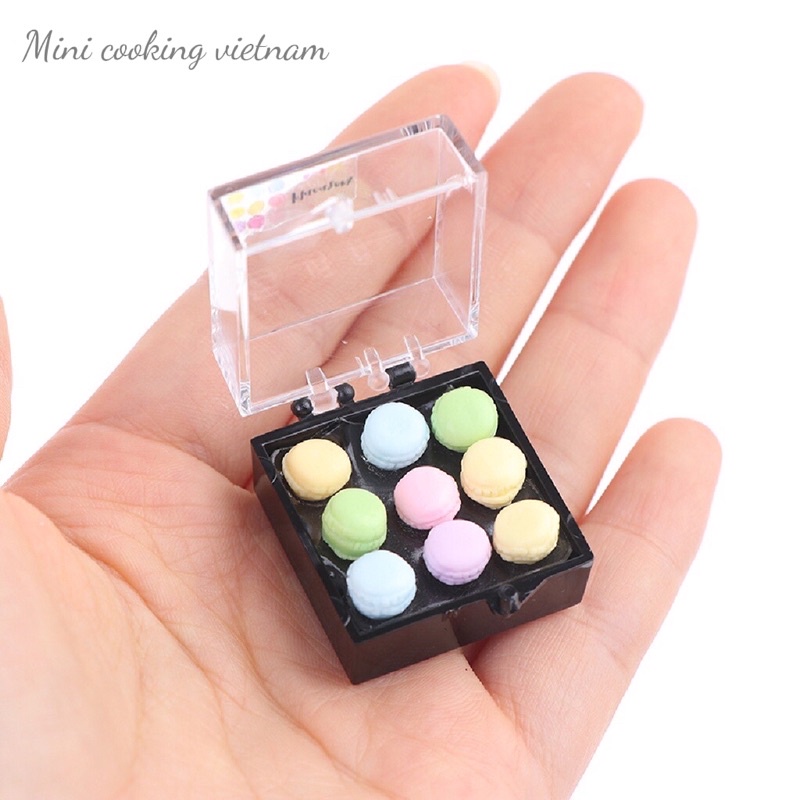 Mô hình hộp bánh macaroon cho nhà búp bê / Mini cooking vietnam