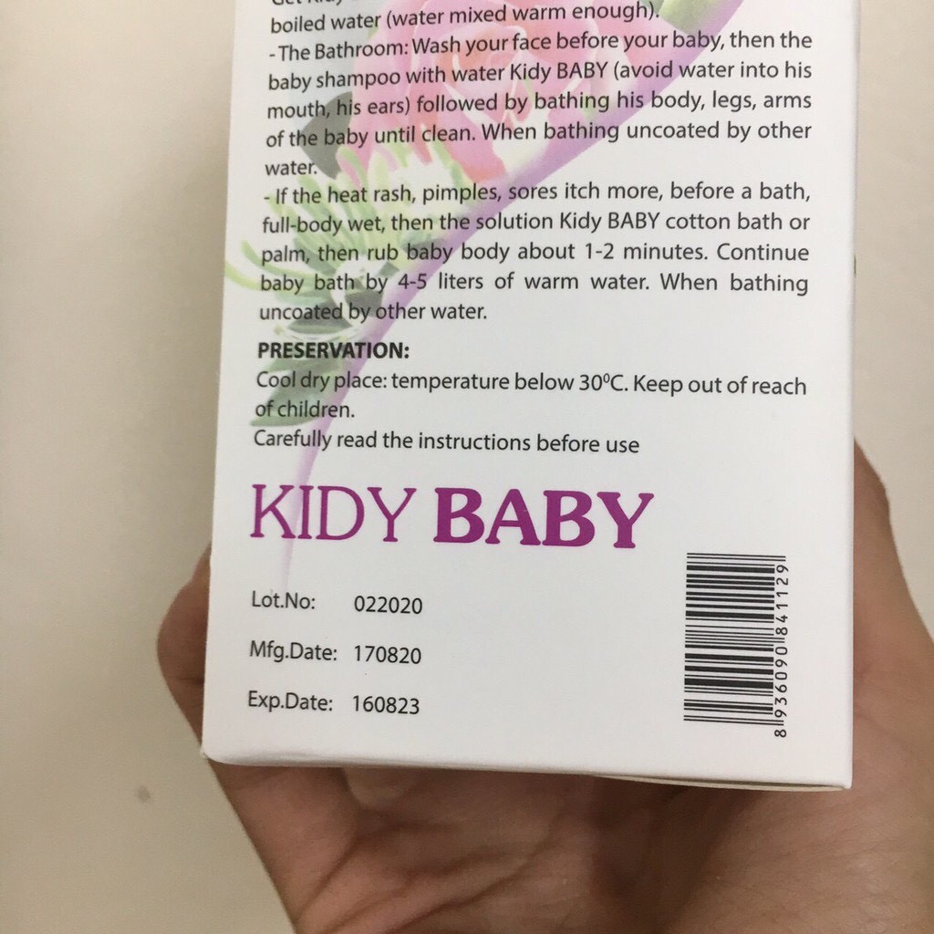 Nước tắm thảo dược KIDY BABY 220ML cho bé