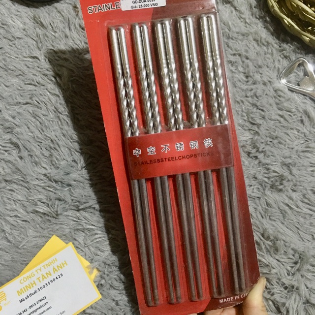 Bộ đũa inox xoắn