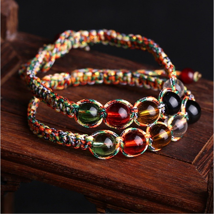 Vòng tay dây bện thủ công đính đá nhân tạo lấp lánh sang trọng cá tính trẻ trung | BigBuy360 - bigbuy360.vn