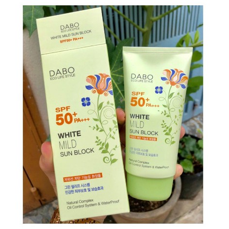 Kem Chống Nắng Dabo White Mild Sunblock SPF50+ PA+++ 70ml