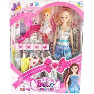 Búp bê mẹ và bé kèm phụ kiện