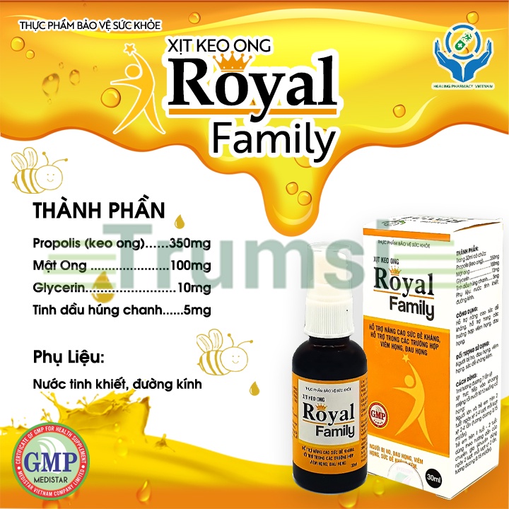 Xịt Keo Ong Giúp Giảm Ho Tăng Cường Sức Đề Kháng Phòng Ngừa Đau Họng Viêm Họng Viêm Amidan Hiệu Quả Royal Family