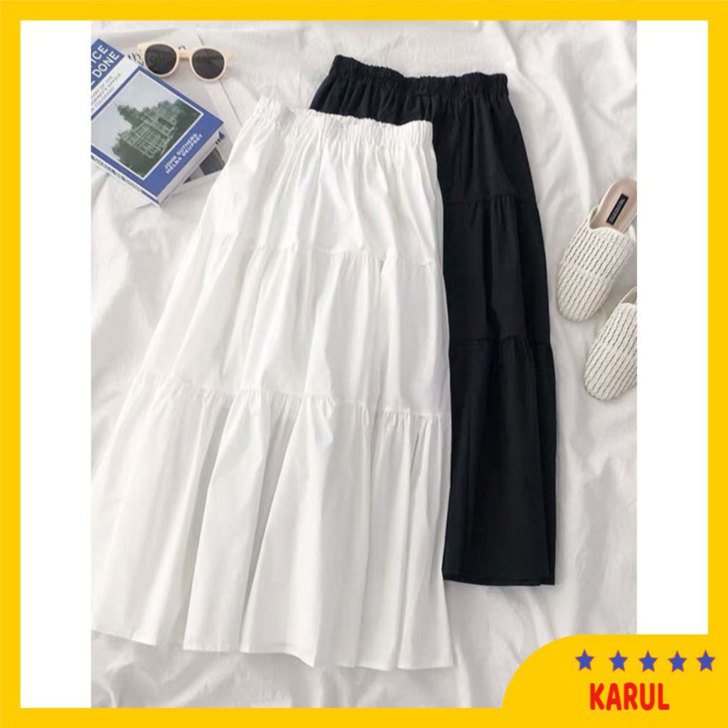 Chân váy xòe kute 2 màu basic đen trắng chân váy xòe hot hót 3 tầng ulzzang -CV005 cicidream