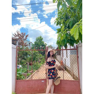 Đầm hoa trễ vai