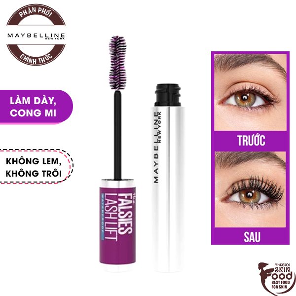 Mascara Uốn Mi, Làm Dài Và Dày Mi Tức Thì Maybelline The Falsies Lash Lift Waterproof - Very Black 8.6ml