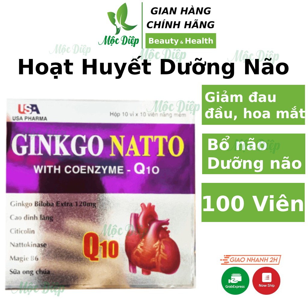 Viên uống bổ não Ginko ❤️CHÍNH HÃNG👍 Ginkgo Natto❤️ giúp hoạt huyết giảm đau đầu, hoa mắt, mất ngủ tê bì tay chân