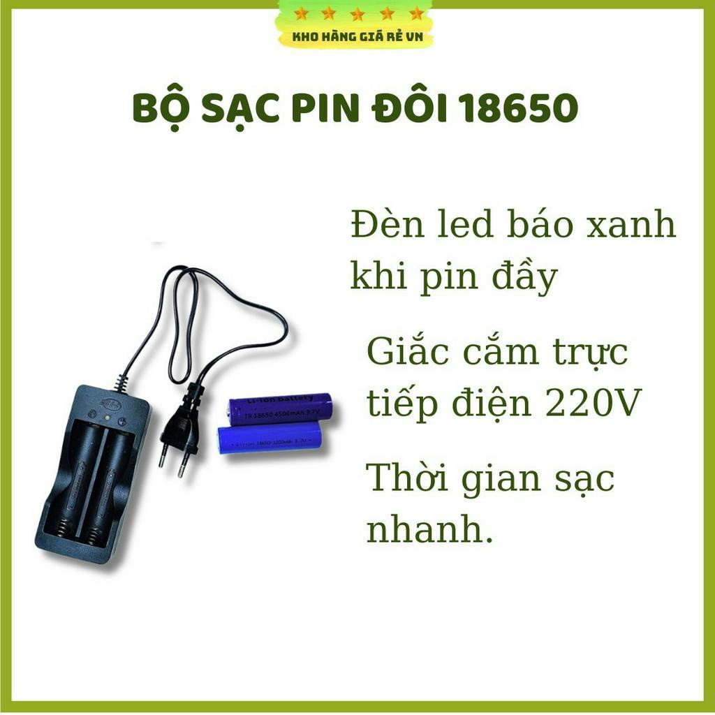 Bộ sạc pin Lithium 3,7v đến 4,2V đa năng nhiều cỡ pin như 18650, 18500, 14500 có đèn báo sạc đầy tự ngắt khohanggiarevn